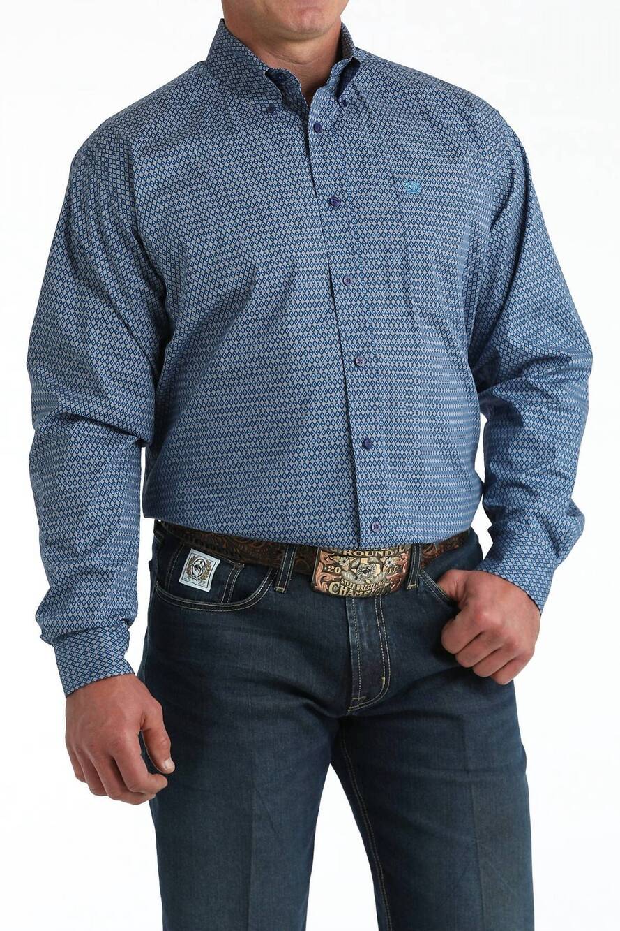 NEW CINCH stretch classic fit button-down western shirt in royal